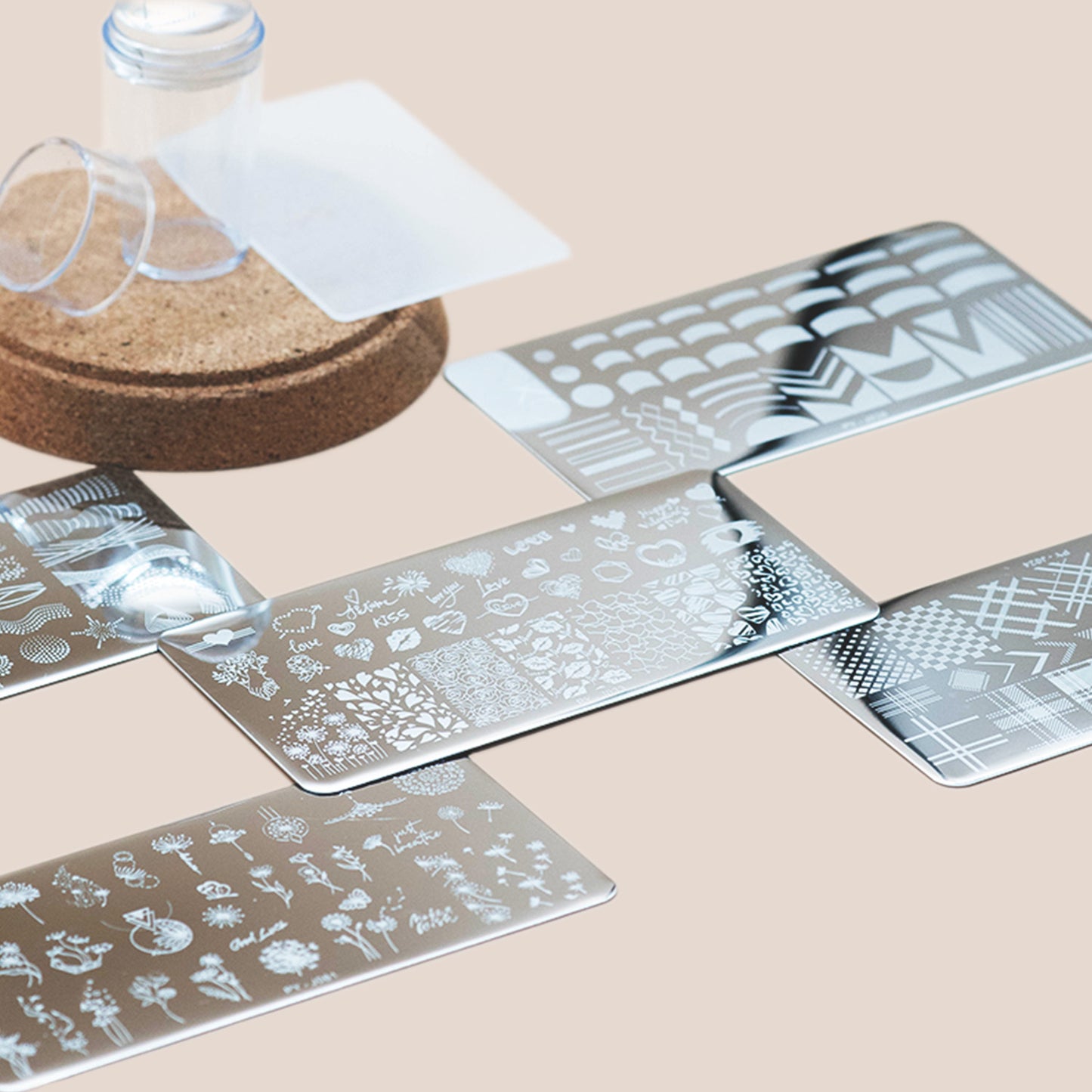 French Manicure Stamper + Metal Art Plate - Paddie Nails