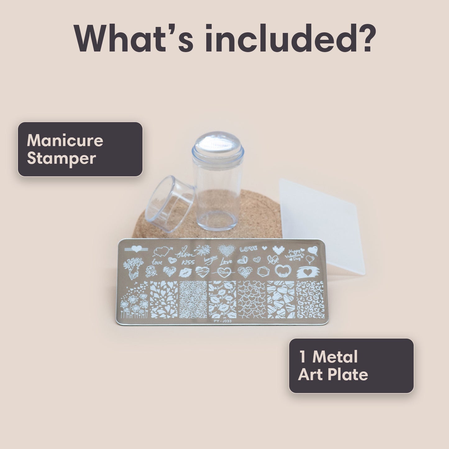 French Manicure Stamper + Metal Art Plate - Paddie Nails