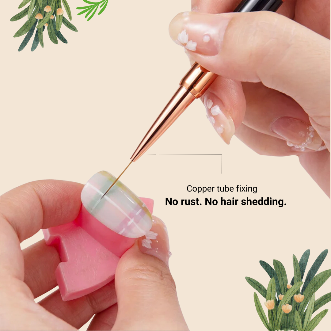 5 Dual End Nail Brush Set - Paddie Nails