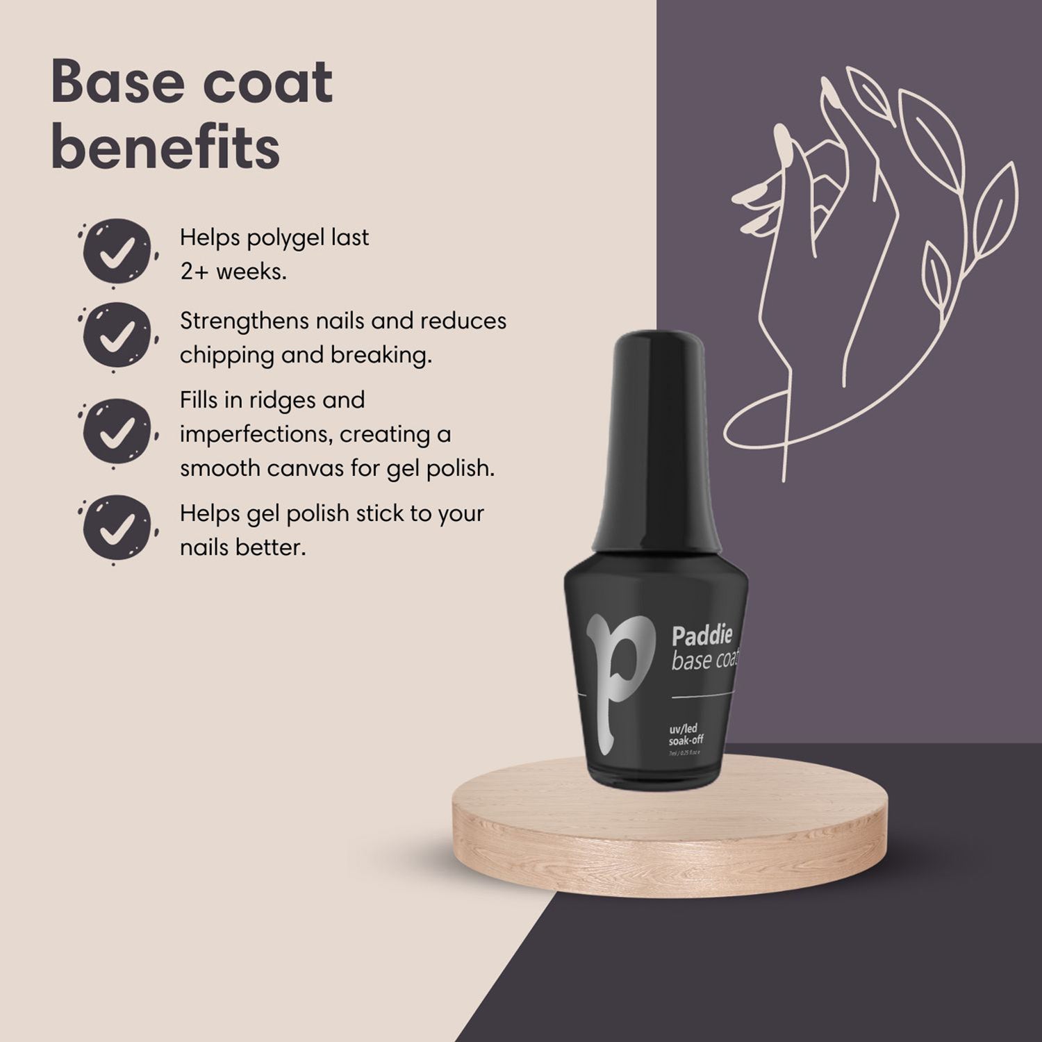 Base & Top Coat - Paddie Nails