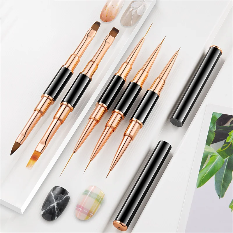5 Dual End Nail Brush Set - Paddie Nails