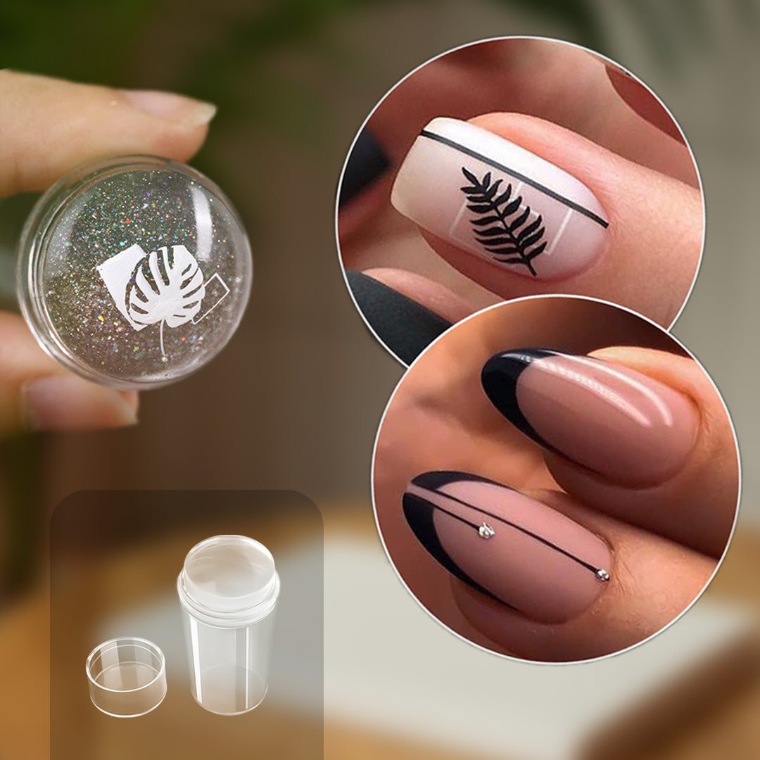French Manicure Stamper + Metal Art Plate - Paddie Nails